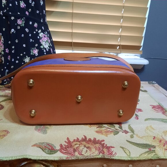 Vintage Dooney & Bourke Norfolk Hand Painted Violet Purple Satchel - Picture 3 of 15